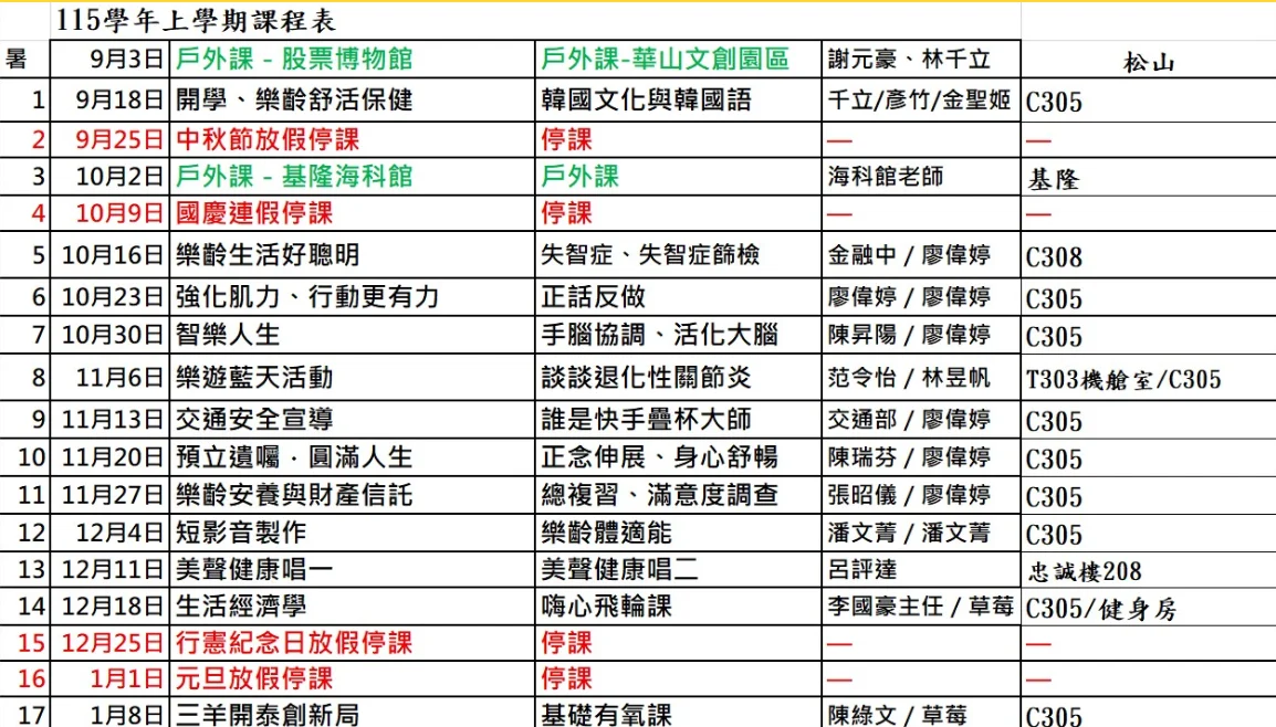 115 學年度上學期課程表原始圖檔預覽,按一下放大